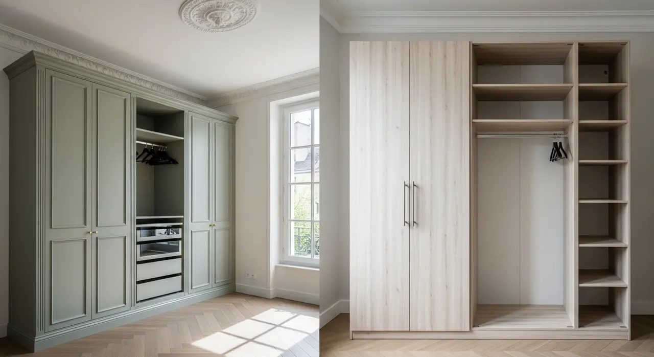 Comparaison dressing sur mesure artisan versus dressing modulable grande surface