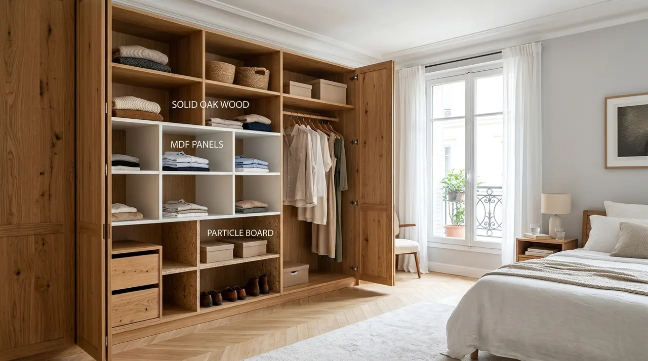 Quel bois choisir pour un placard sur mesure ?